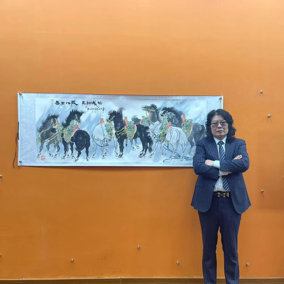 王德峰《盛世八骏 马到成功》小六尺 国墨堂