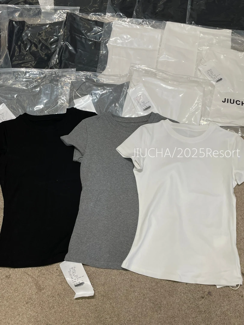 201百搭显瘦圆领纯色基础高弹短袖T恤