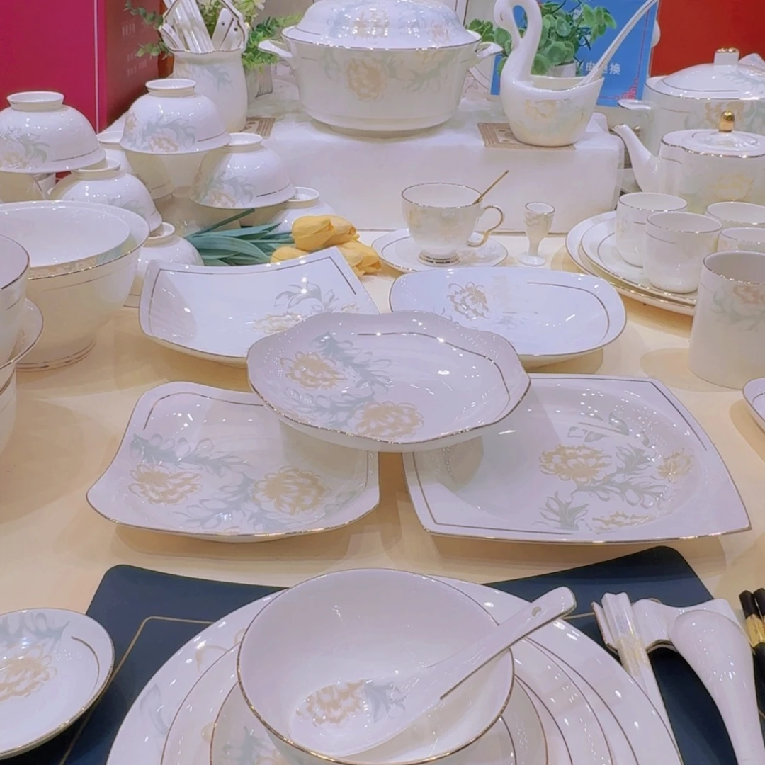 45%以上骨粉骨瓷景德镇描金清雅单买