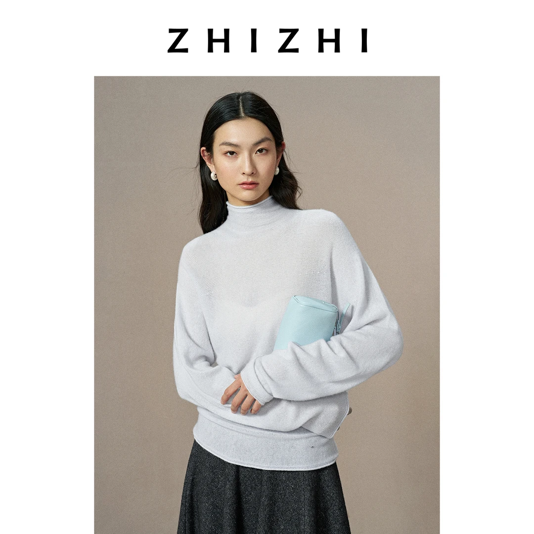 致知 梦芙蓉 云朵羊绒小高领毛衣前后两穿宽松25冬ZZ2EWKZL016
