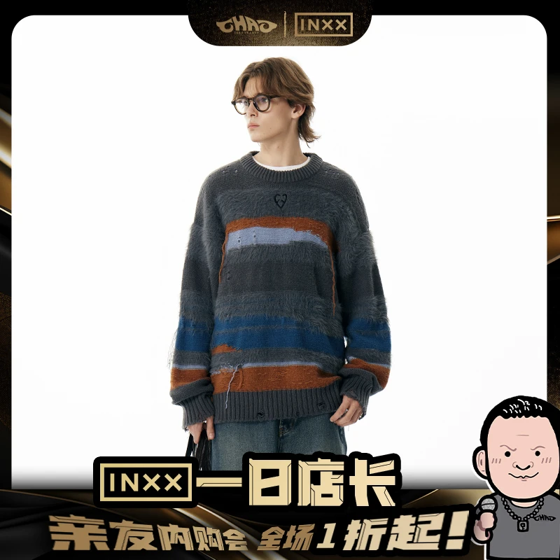 【车澈专属】【INXX】APYD多色条纹套头针织衫毛衣APE4061336