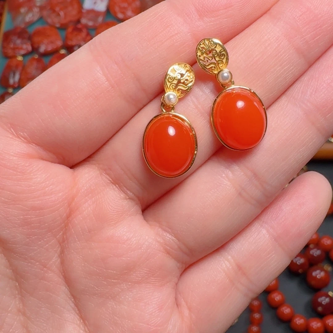 南红玛瑙南红银S925镶嵌