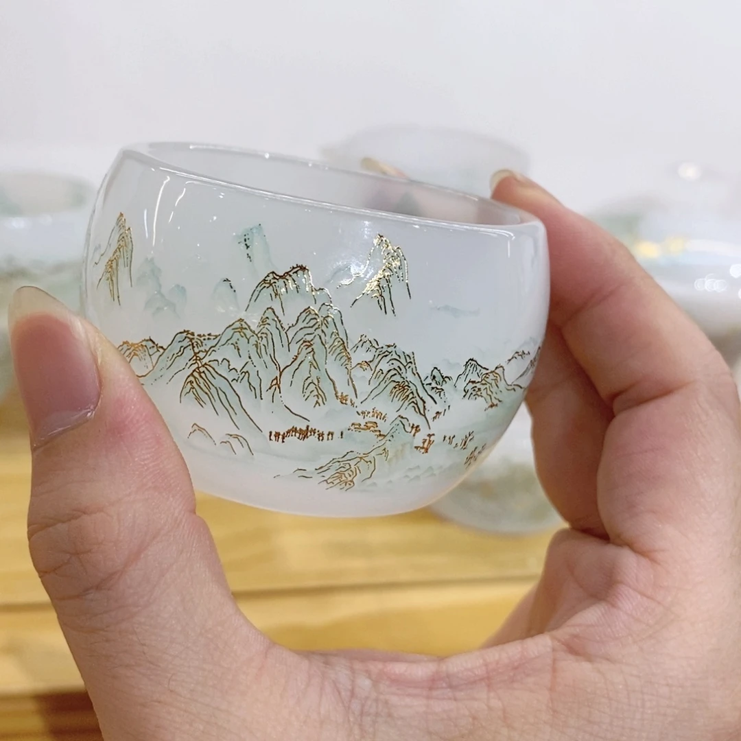 手工艺品琉璃千里江山客杯