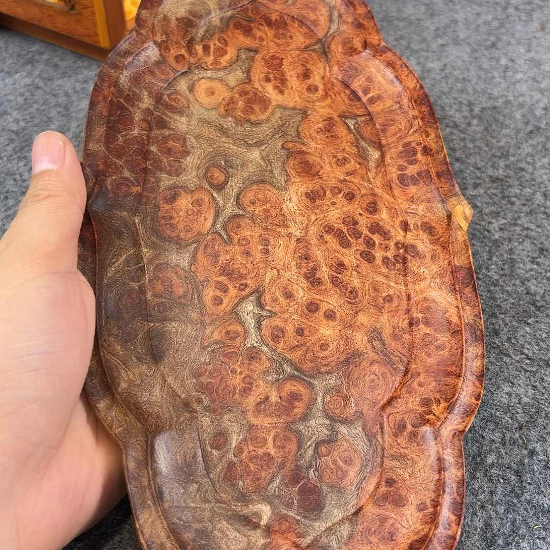 许***康花梨木类黄花梨榴花精品盘子