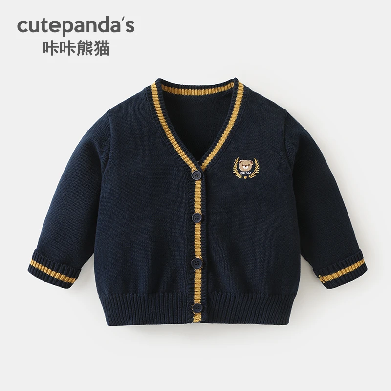 【春装】咔咔熊猫男女儿童学院风休闲装儿童宝宝外套Y8844