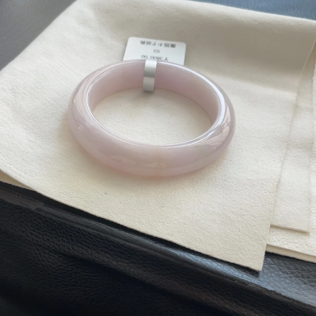 翡翠未镶嵌手镯长纹53正圈