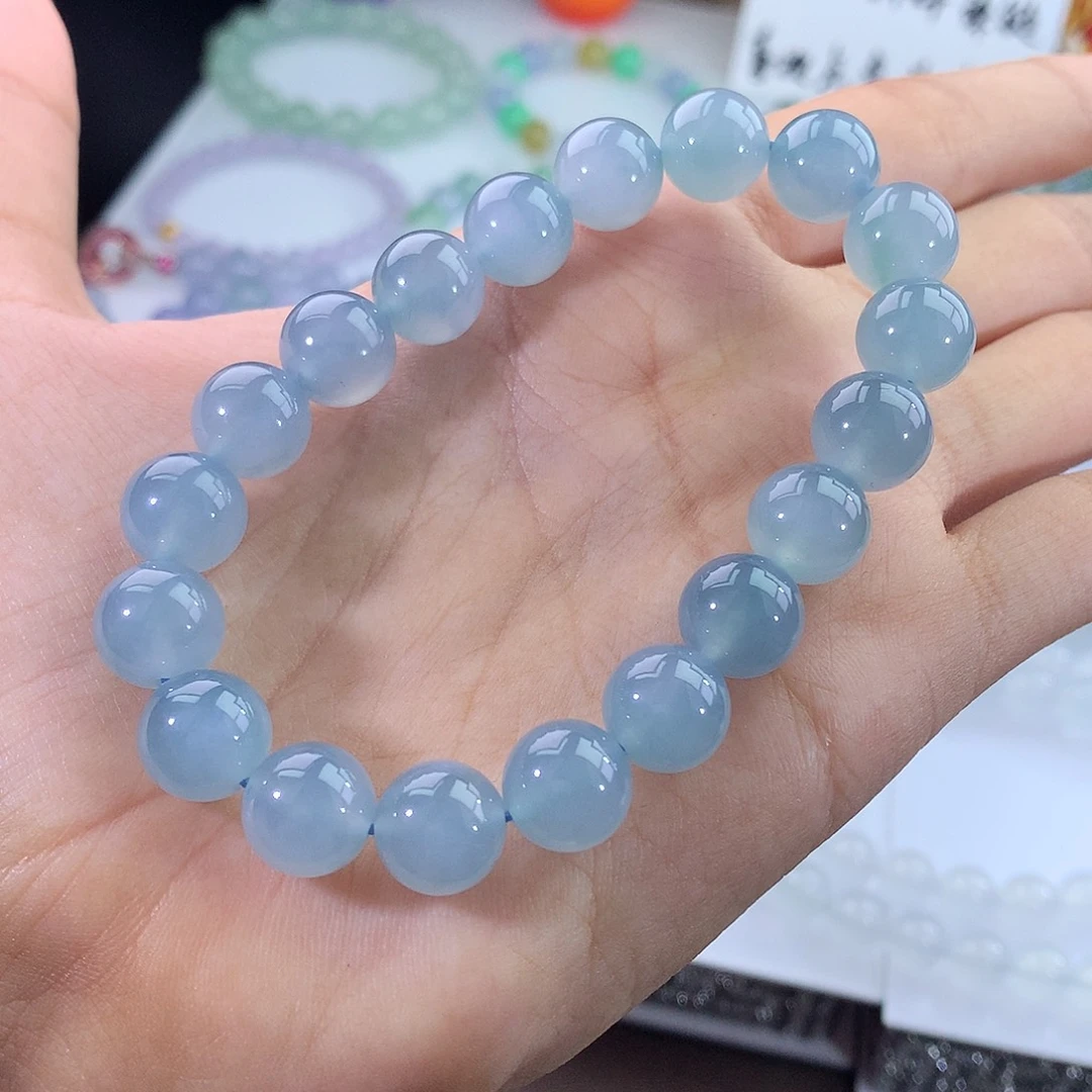 未镶嵌手链翡翠天空蓝手串
