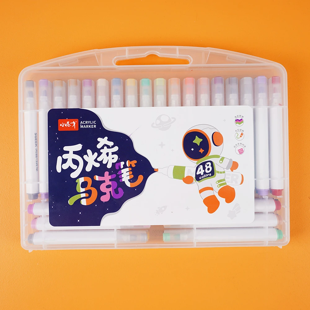 【直播】小怪才三角杆48色丙烯马克笔GHC80005 9360