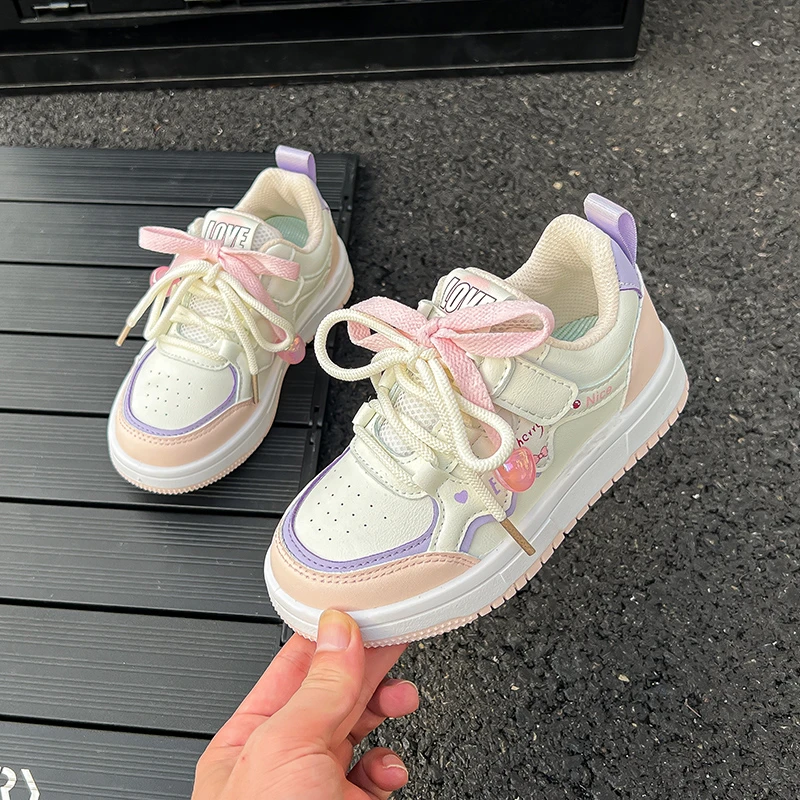 女童鞋子2025春秋款百搭透气儿童运动鞋时尚女宝中大童小女孩板鞋