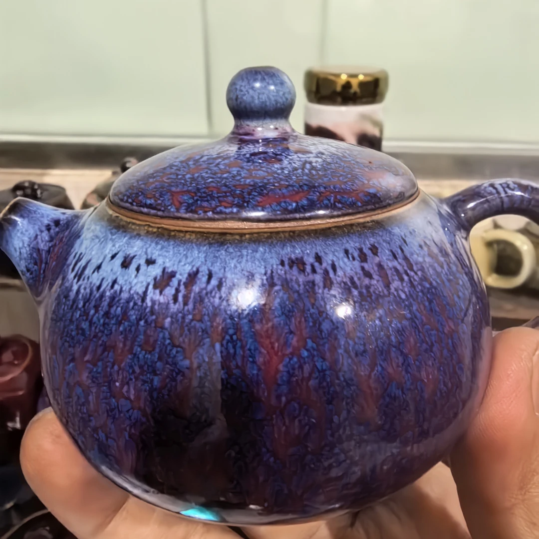 中国神后钧瓷茶具 常远老师 孔雀翎釉 西施壶（容量150cc）
