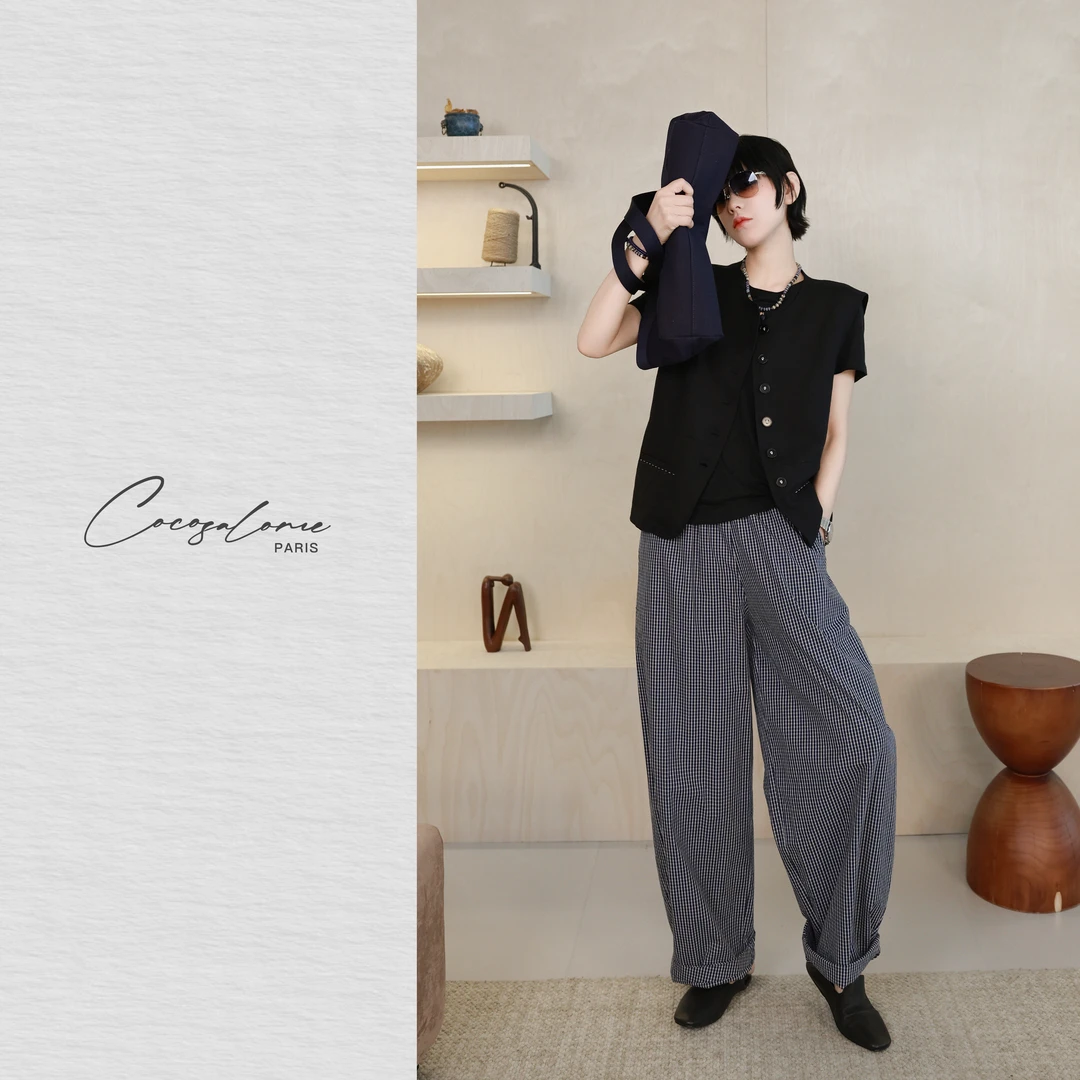 韩彬彬"轻奢马甲"夏季天丝+亚麻老钱知性风衣服时髦马甲1613-2