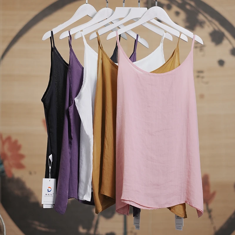 苎麻宽松吊带背心时尚百搭潮流不可调节肩带胸围L113 XL120衣长63
