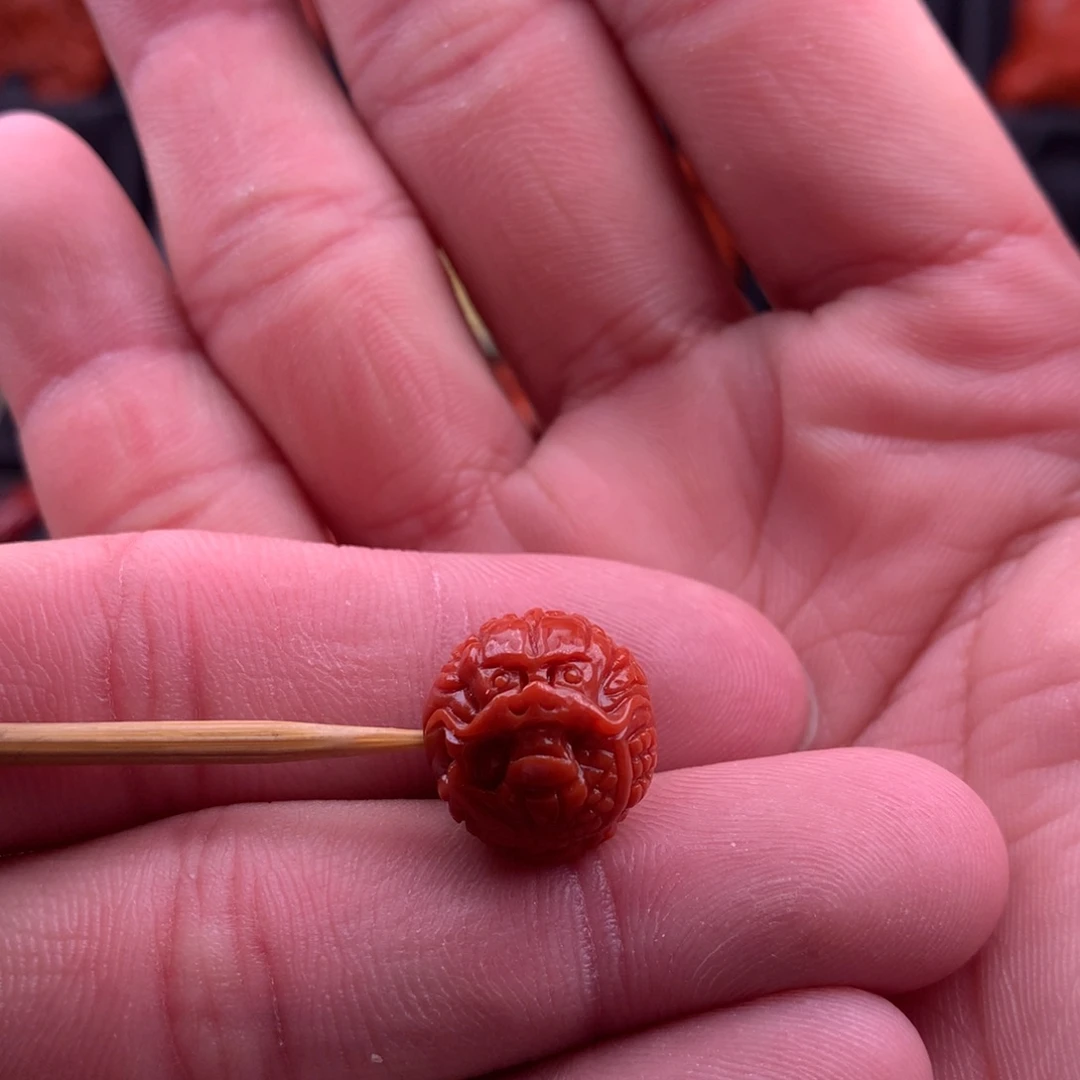 南红玛瑙精工雕刻龙珠14+未镶嵌