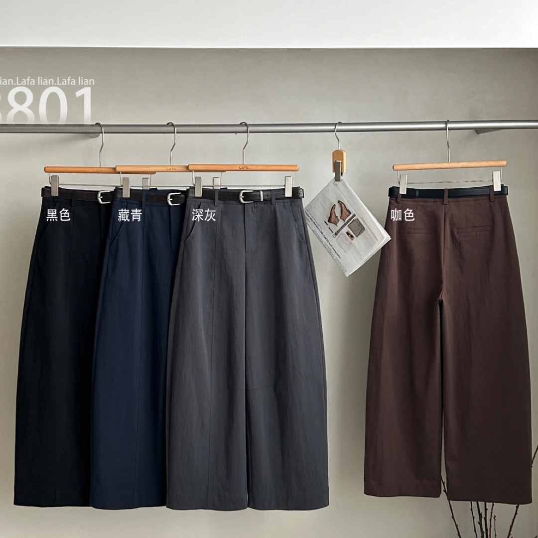 【九分弯刀裤面料裤】8801
