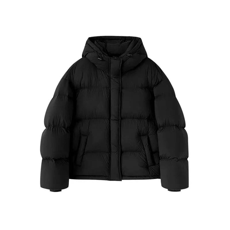 【黑色】95绒软云朵羽绒服女2024连帽新国标泡芙防风时尚外套加厚
