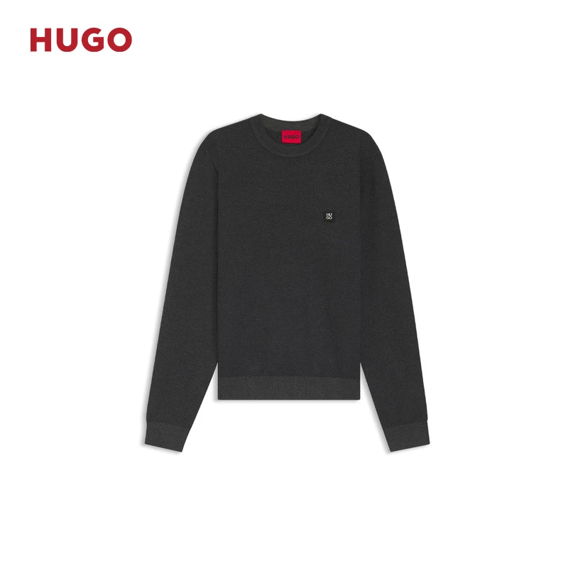 【重磅上新】HUGO雨果男士26年春季新款堆叠风徽标针织毛衣50553610