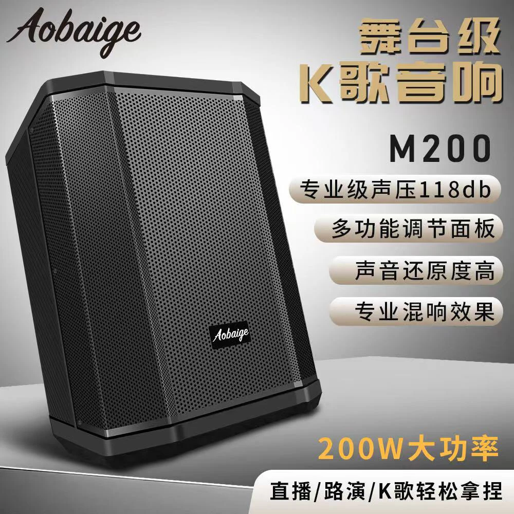 奥柏格M200音响大型户外K歌路演直播录音内置声卡
