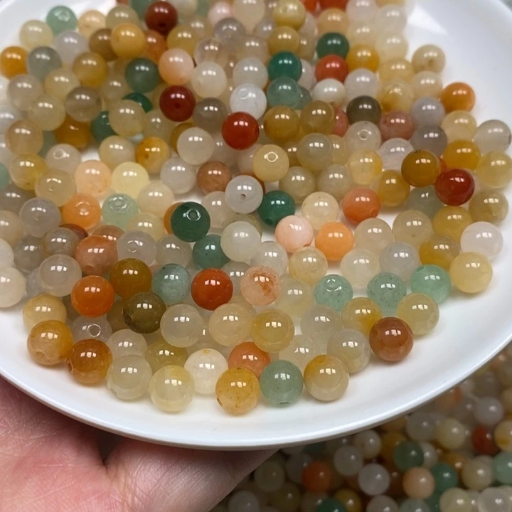 未镶嵌石英岩玉珠宝半成品卡6多宝100颗