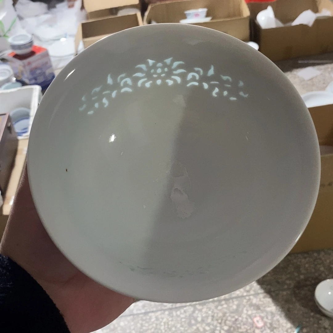 摆件瓷6.5寸高温玲珑瓷碗2支