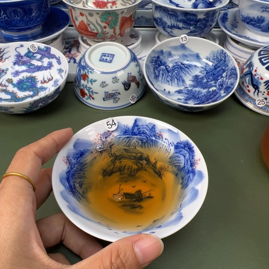 陶瓷景德镇纯手工纯手绘茶具木木54