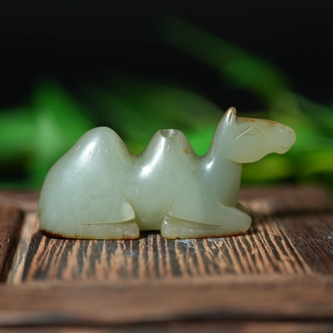 清代和田玉骆驼摆件【华豫之门】NABZA241228023