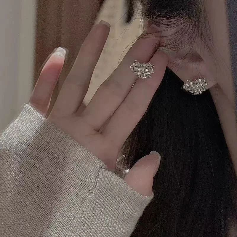 925银耳饰 《云朵耳环》925纯银耳环珠珠爱心耳环