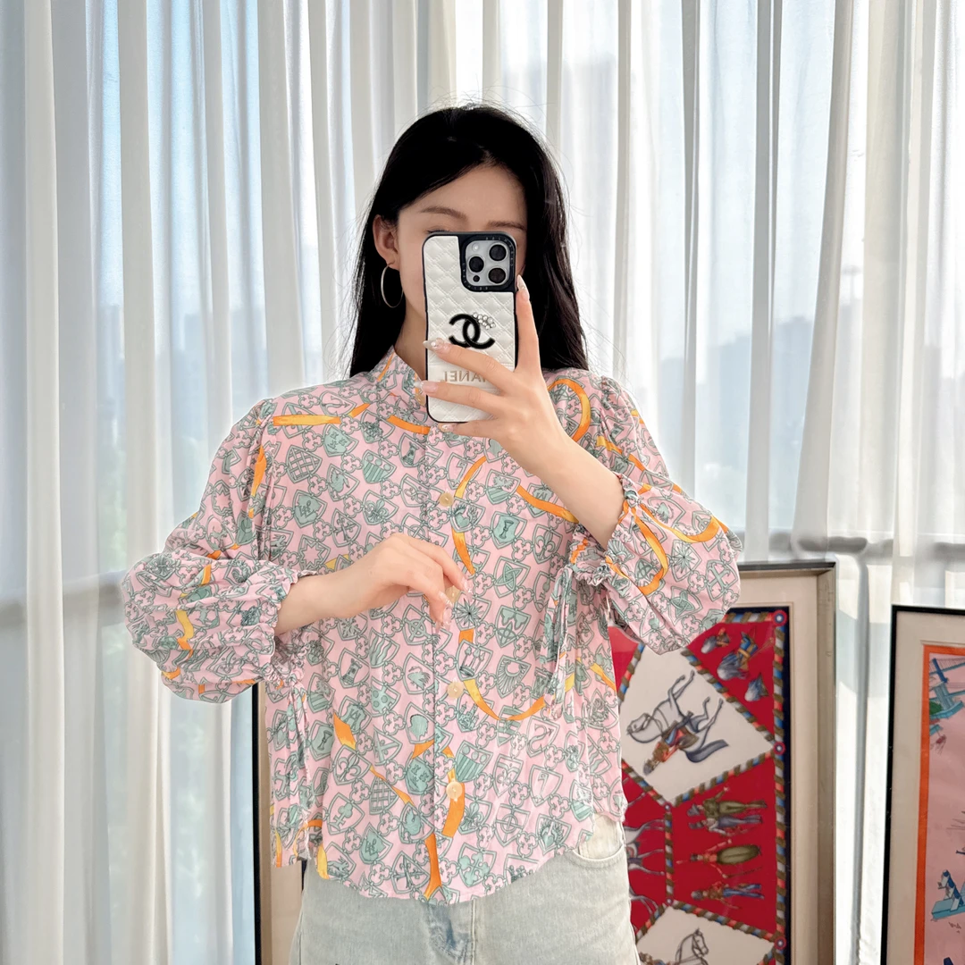 95新 LOEWE/罗意威 花卉衬衫粉色40码/250519ZLP9M17