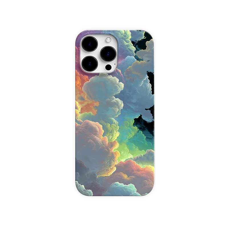 七彩祥云渐变适用于苹果14promax手机壳15pro小众16e个性13/12/11