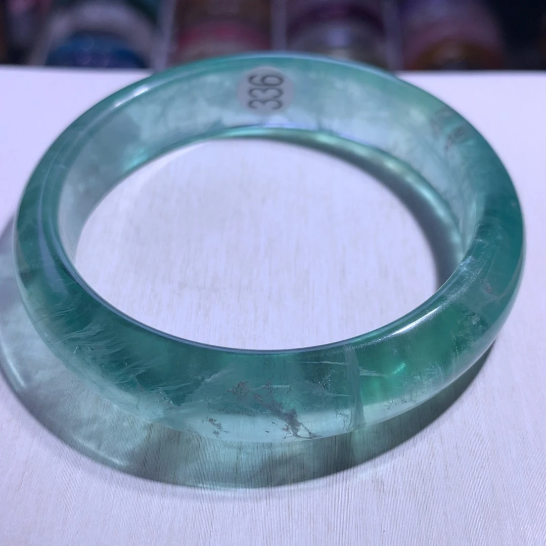 手镯银S925镶嵌水晶绿萤石58.8圈336