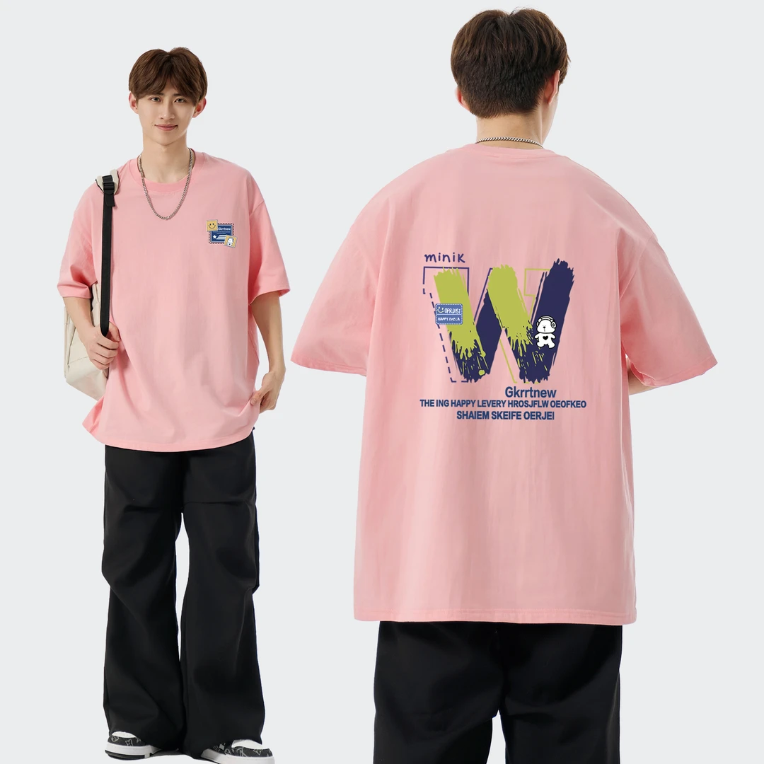 明尼凯潮流学生短袖男学生党夏装百搭T恤短袖印花大码夏季ins上衣