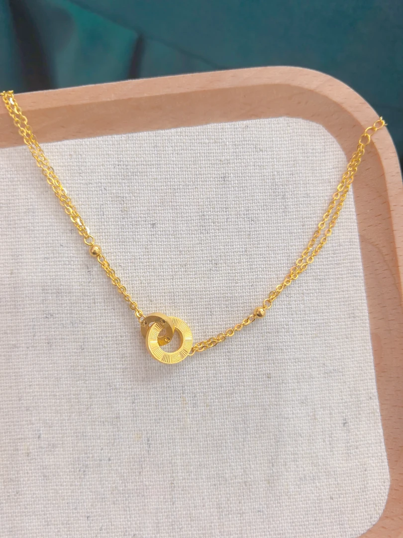 足金999经典款环环相扣手链5G黄金手链时尚精致百搭首饰手链C005