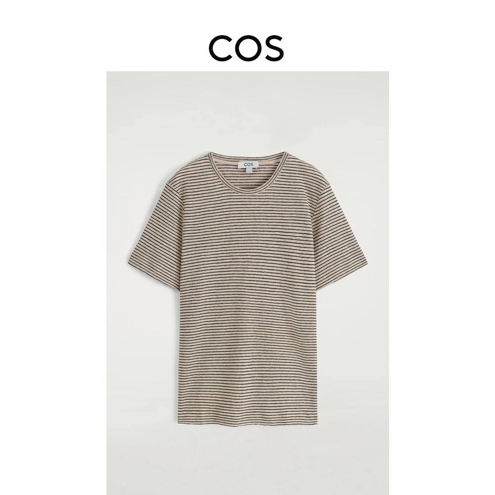 COS女装 标准版型圆领亚麻T恤2025春季新品1277145
