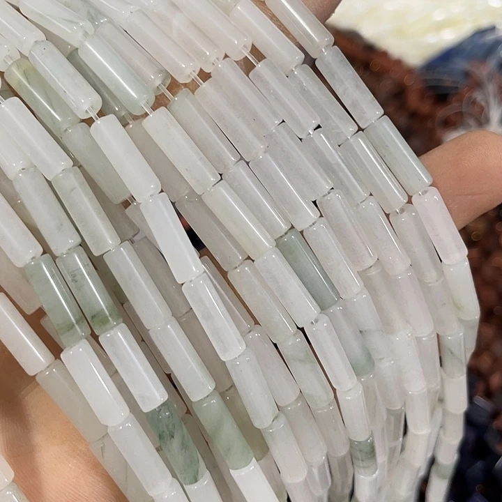 玛瑙/玉髓合金珠宝半成品2条天山翠管珠