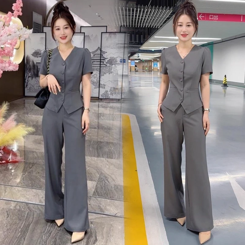 时尚高级感气质西装套装女2025夏季新款洋气减龄温婉休闲两件套潮