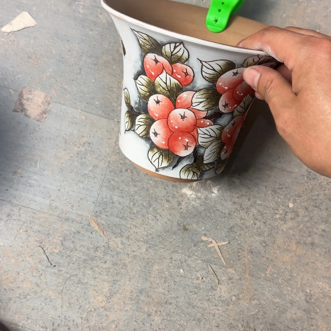紫砂花盆水晶花盆230瑕疵开裂