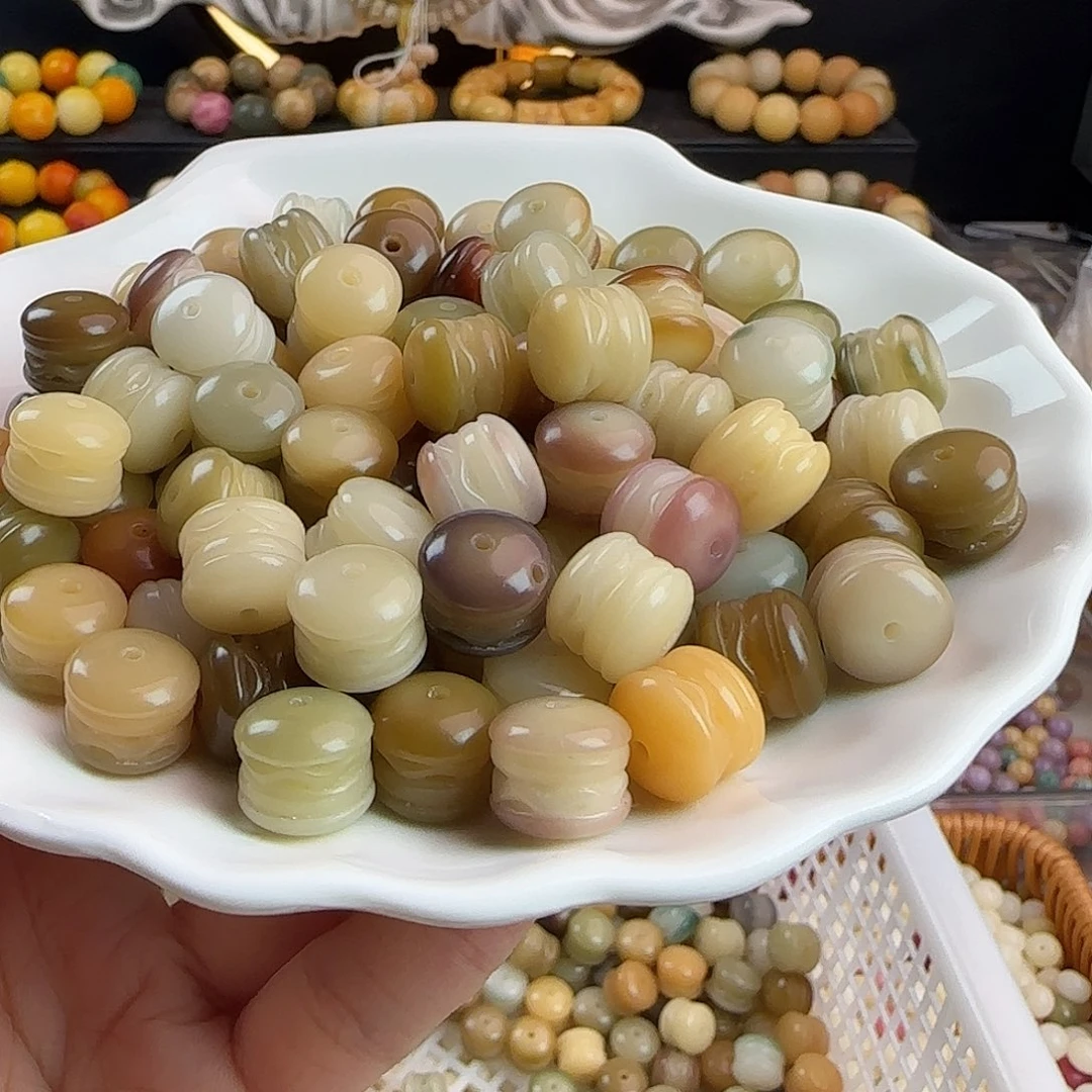 吊坠菩提根/象牙果卡12多宝汉堡雕刻件50颗