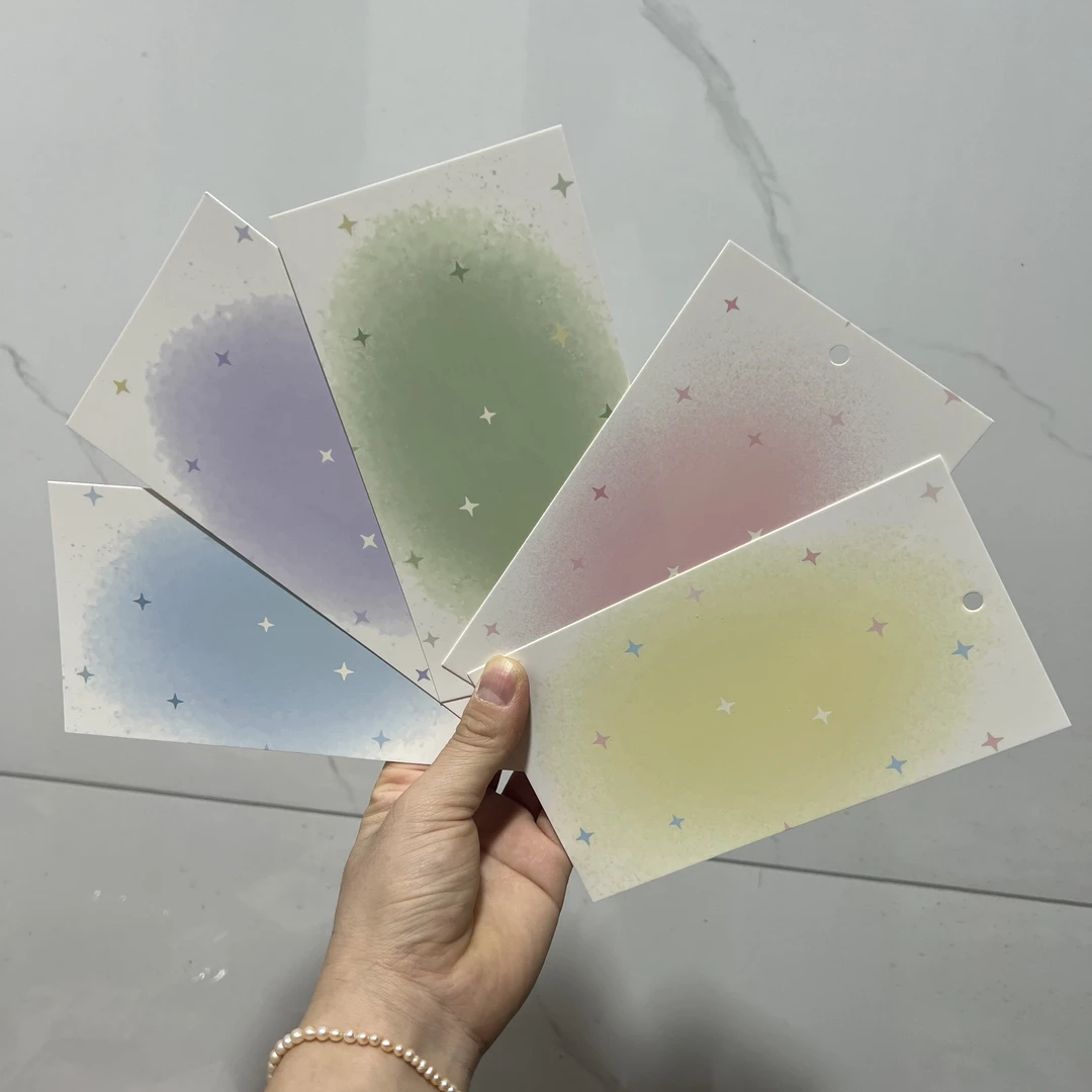 10×18大号直边无色晕染混搭钥匙扣背卡奶油胶