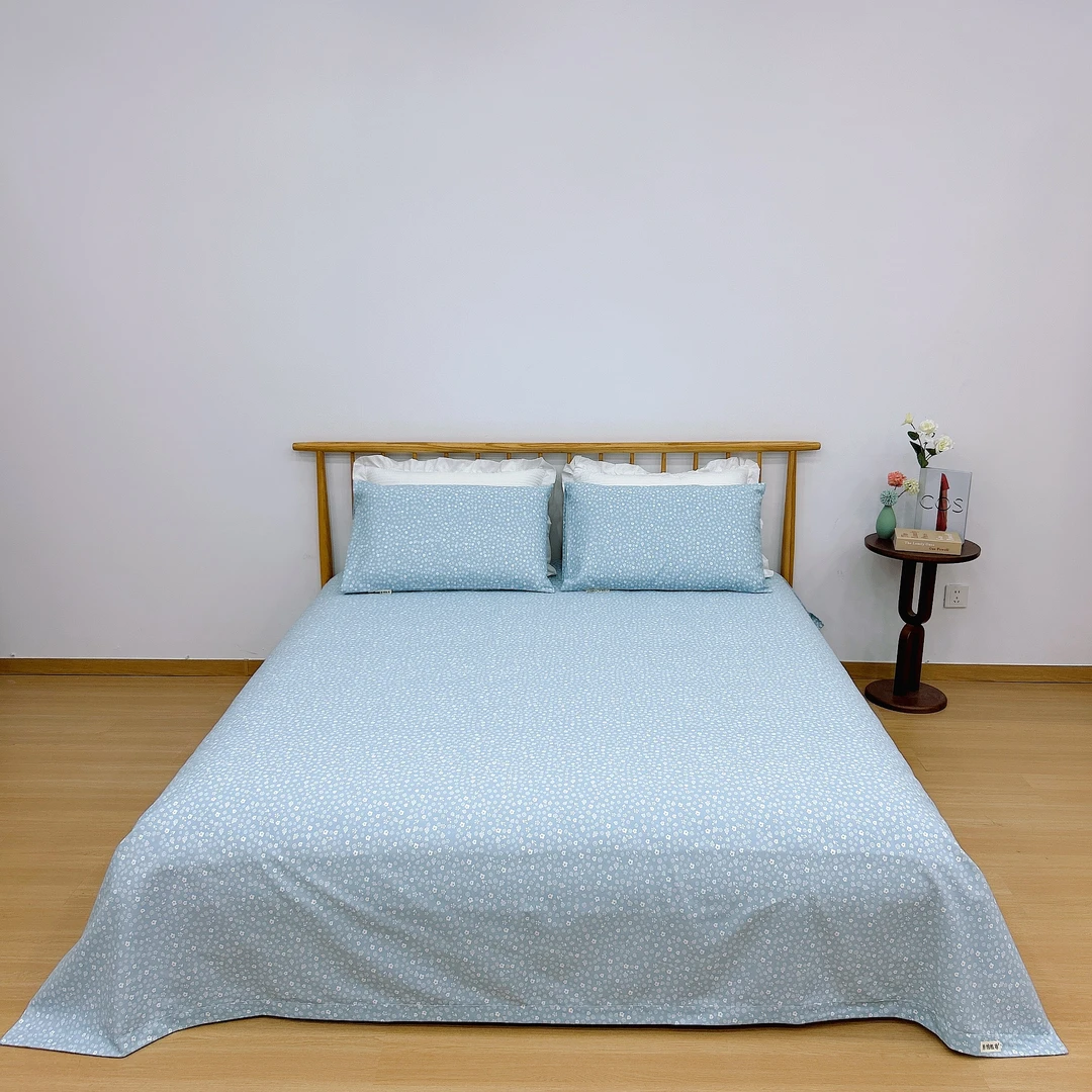 【田园】全棉亲肤柔软床品 原棉粗布三件套加厚床品套件