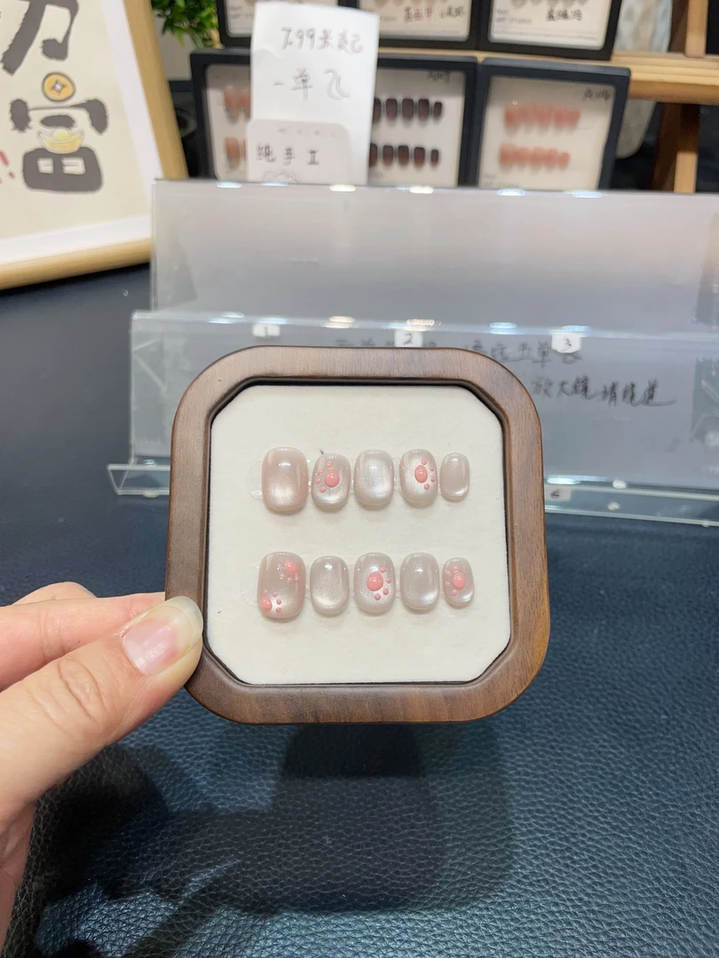 上新【猫肉垫】纯手工穿戴甲猫眼短甲气质款美甲十片装