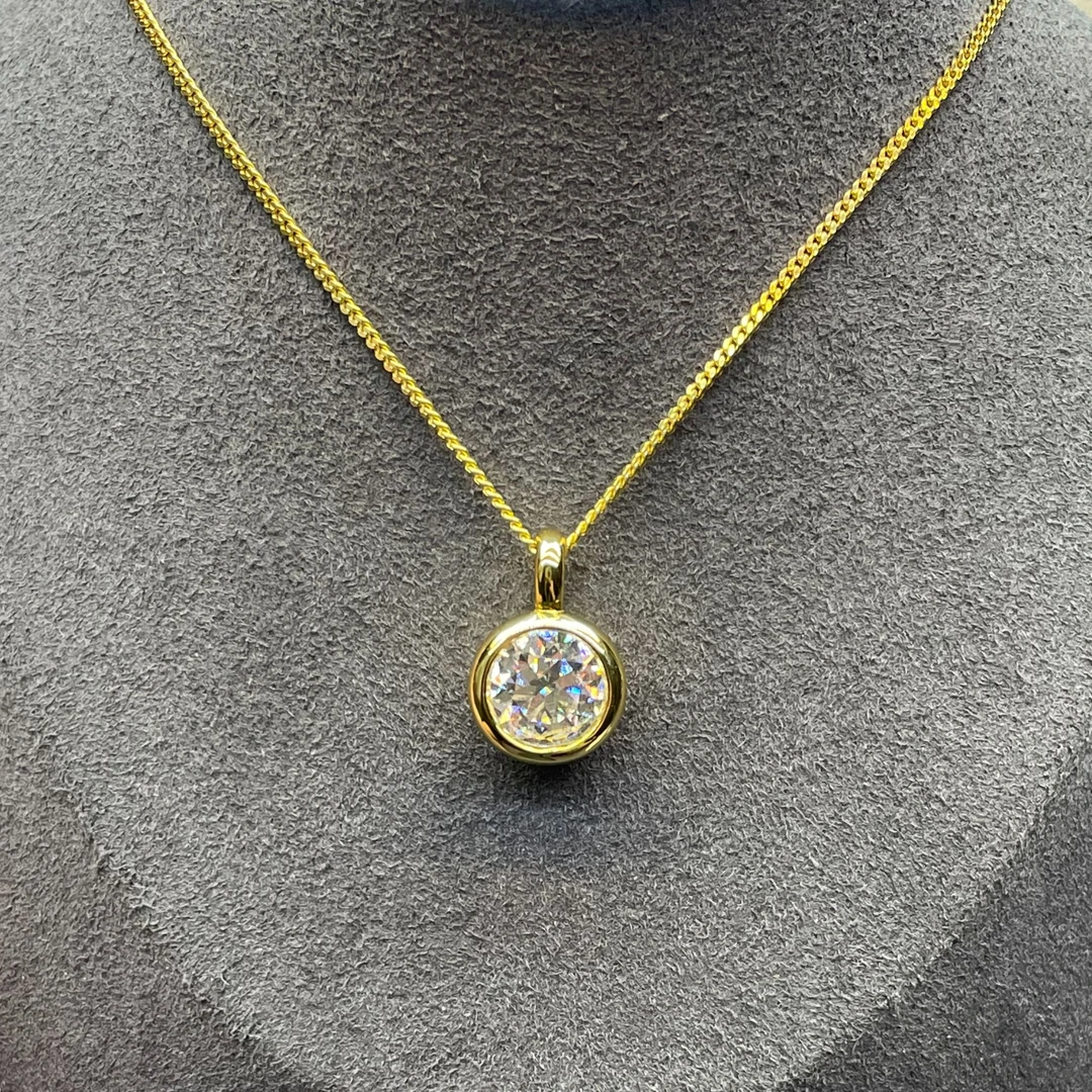 高奢钻饰  K黄古巴泡泡项链3.0CT