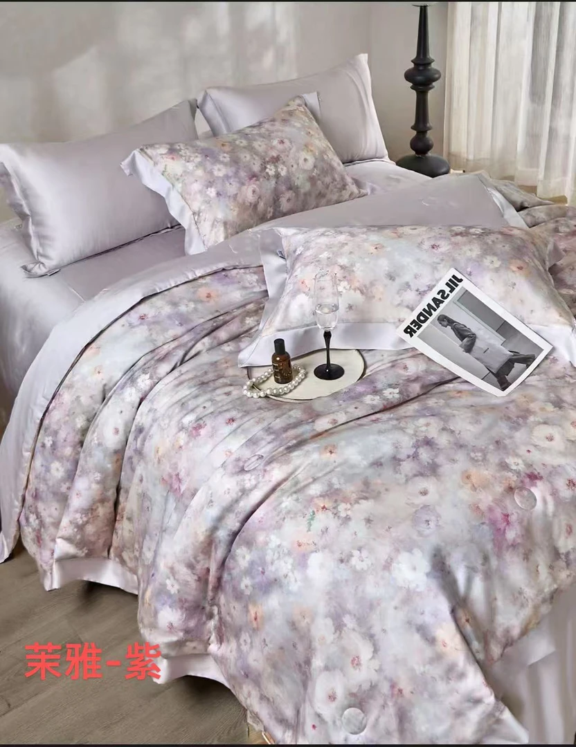 莱赛尔兰精天丝四件套透气吸湿柔软亲肤光泽优美环保健康