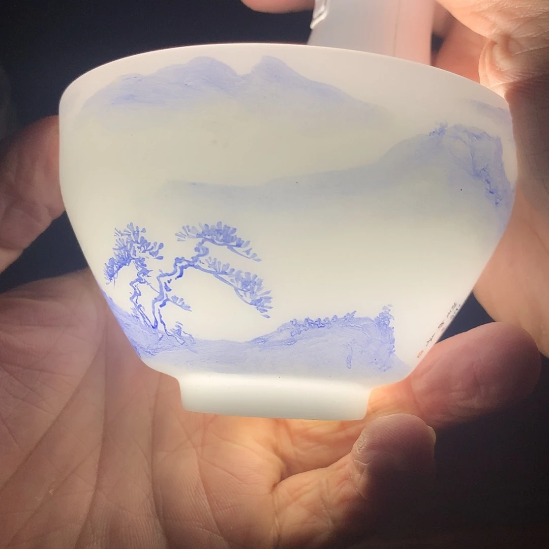 冰种素烧手绘主人杯