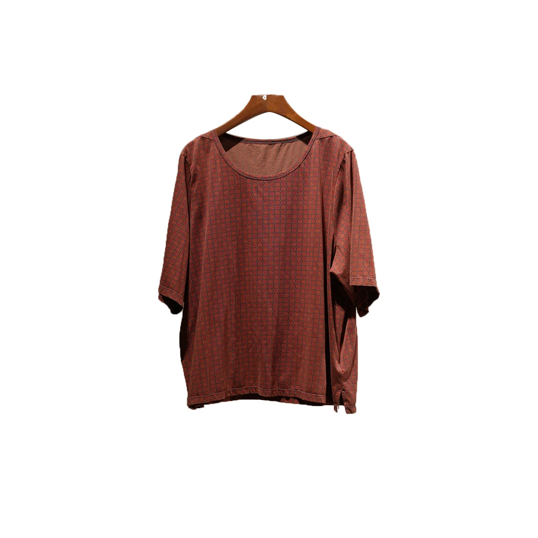 布衣相册 S5238 慢慢变蓝  宽松款纯棉圆领印花T恤套装时尚