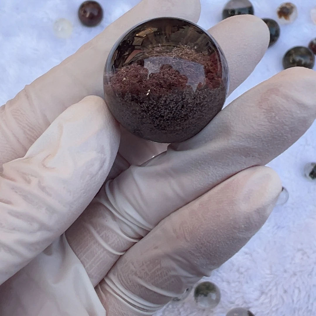 水晶幽灵24mm打孔定制不退换未镶嵌夜