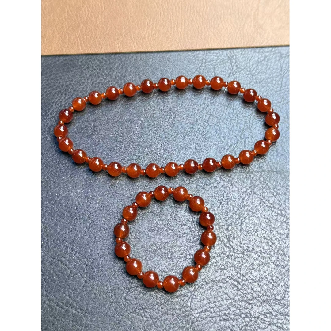 36 红玛瑙精品单圈手串＋手链sk36（无礼盒）