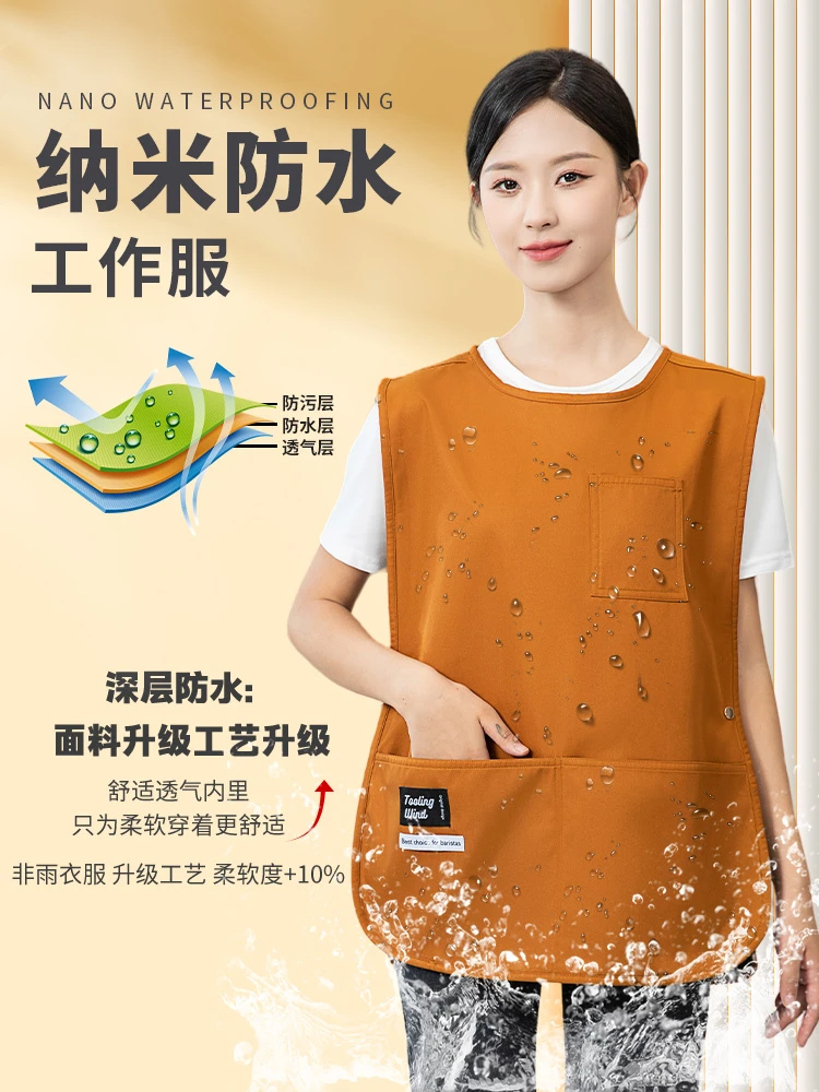 新款防油无袖极简耐磨餐饮围裙做饭围腰罩衣女款爆款2025新年款