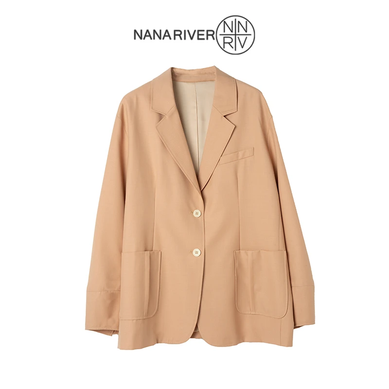 【逐月华】垂感廓形宽松小西装外套女春季新款百搭显瘦休闲西装