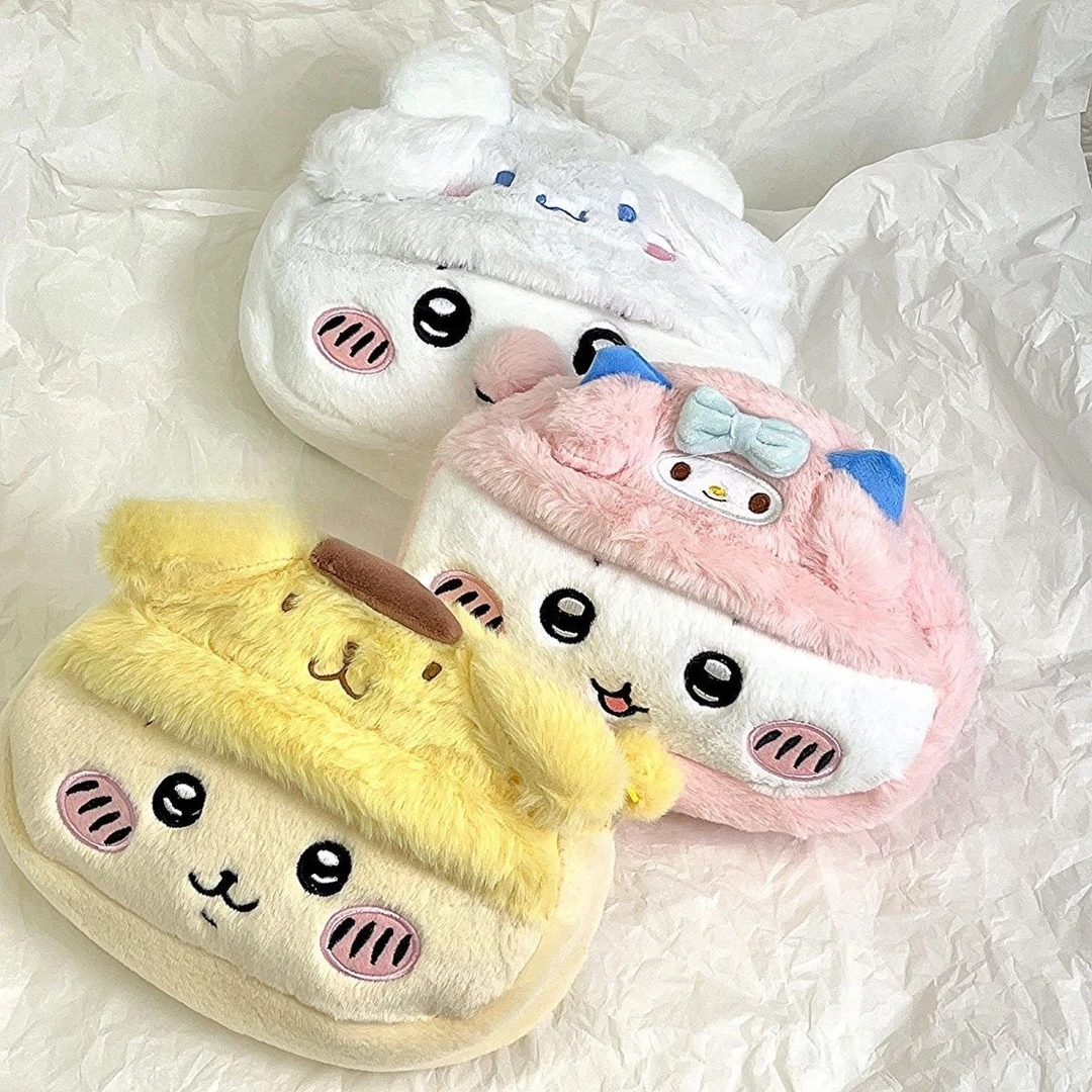 日系chiikawa笔袋毛绒乌萨奇吉伊卡哇卡通可爱三丽鸥笔盒文具袋JY