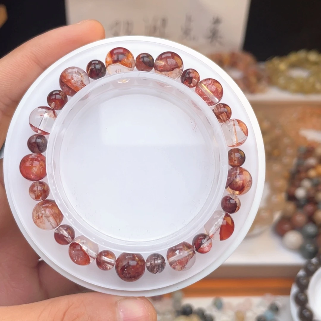 未镶嵌手链水晶牛血红胶花