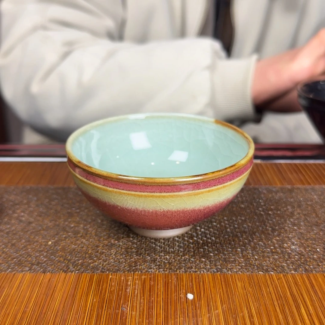梅**野平阳窑手作钧青盏